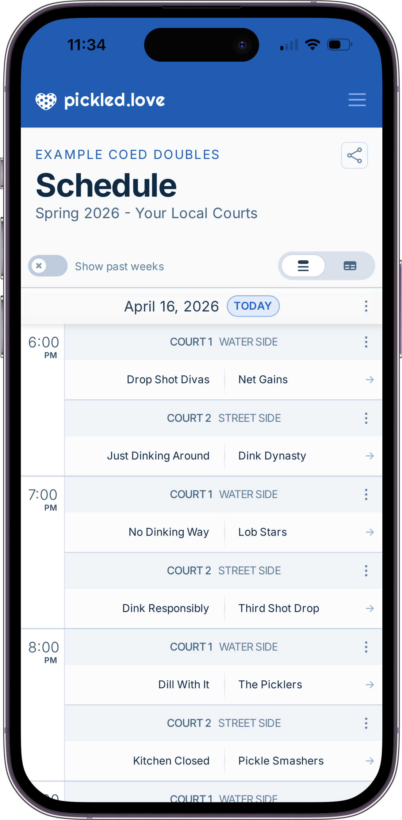 Scheduling form screenshot on a mobile device